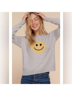 ($16) Happy Face Sweater